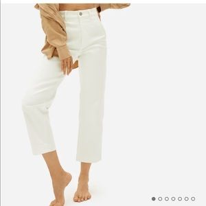 Everlane the straight leg crop pants in bone